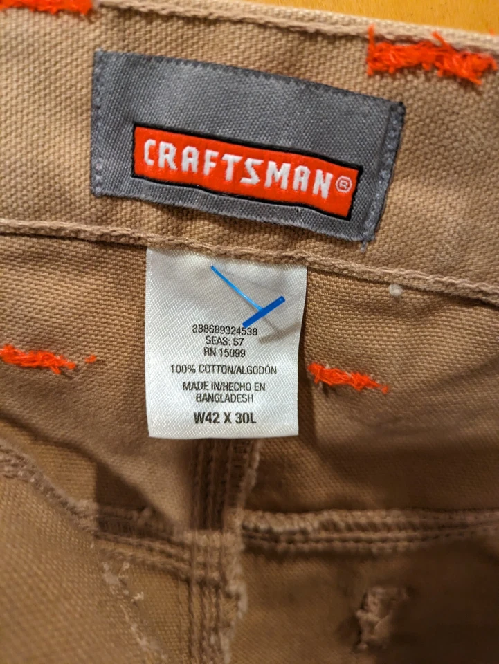 Pantalones de carpintero Craftsman para hombre 42X30 lona medida algodón Foto 4 de 4