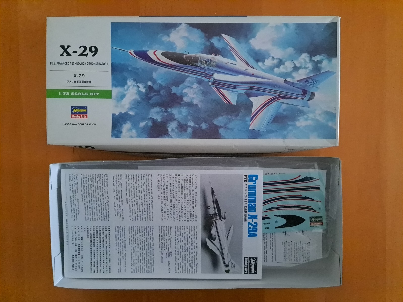 Maquette avion 1/72 Hasegawa X-29 de 1999 kit vintage numéroté B13