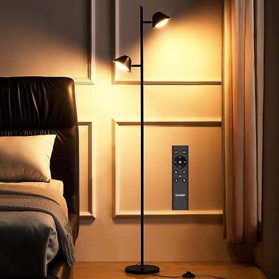 HUAKEY LED Stehleuchte 20W, dimmbar, einstellbare Farbtemperatur, Fernbedienung...