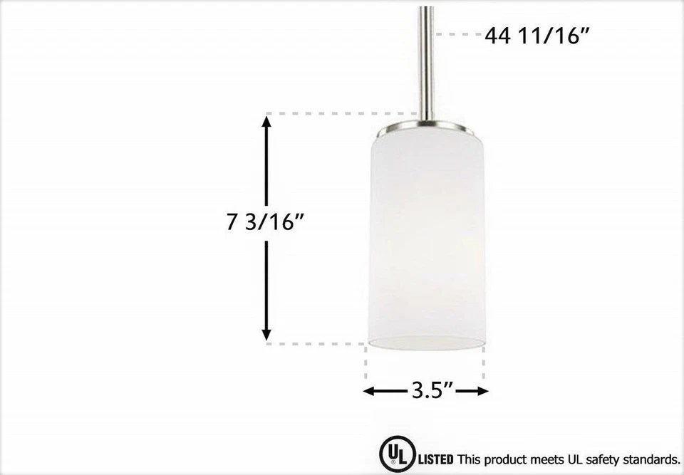 Iluminação de gaivota marinha 6124601EN-962 Alturas pingente gravura sombra branca níquel escovado - Imagem 3 de 4
