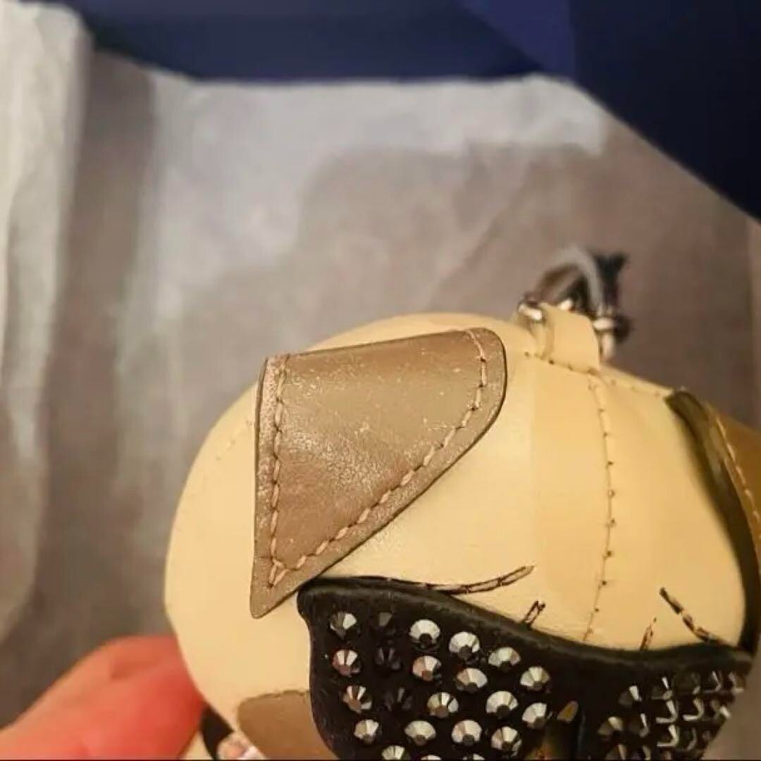 Swarovski Roxie Pug Dog Keychain bag Charm Leather fashion