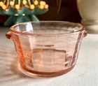 Anchor Hocking BLOCK OPTIC Pink ICE TUB with TAB HANDLES