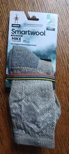 Smartwool socks small sm s hike hiking crew Fossil merino wool Mountain Pattern 