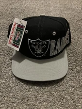 Vintage Oakland Raiders Snapback Hat Apex One Team NFL Black 90s