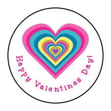Valentines day Stickers, labels, tags, rainbow heart envelope seals