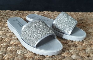 silver sequin slides