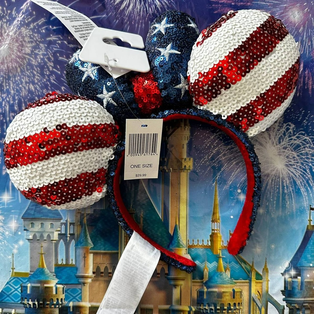 NEW Disney Stars Stripes Americana Minnie Ears Headband Patriotic Flag 2022 NEW Disney Stars Stripes Americana Minnie Ears Headband  main image 2