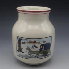VILLEROY AND BOCH LUXEMBOURG DESIGN NAIF CHRISTMAS VASE 3.5" MIB