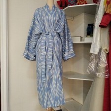 Uzbek cotton ikat long kaftan.Uzbek chapan. Ikat kimono