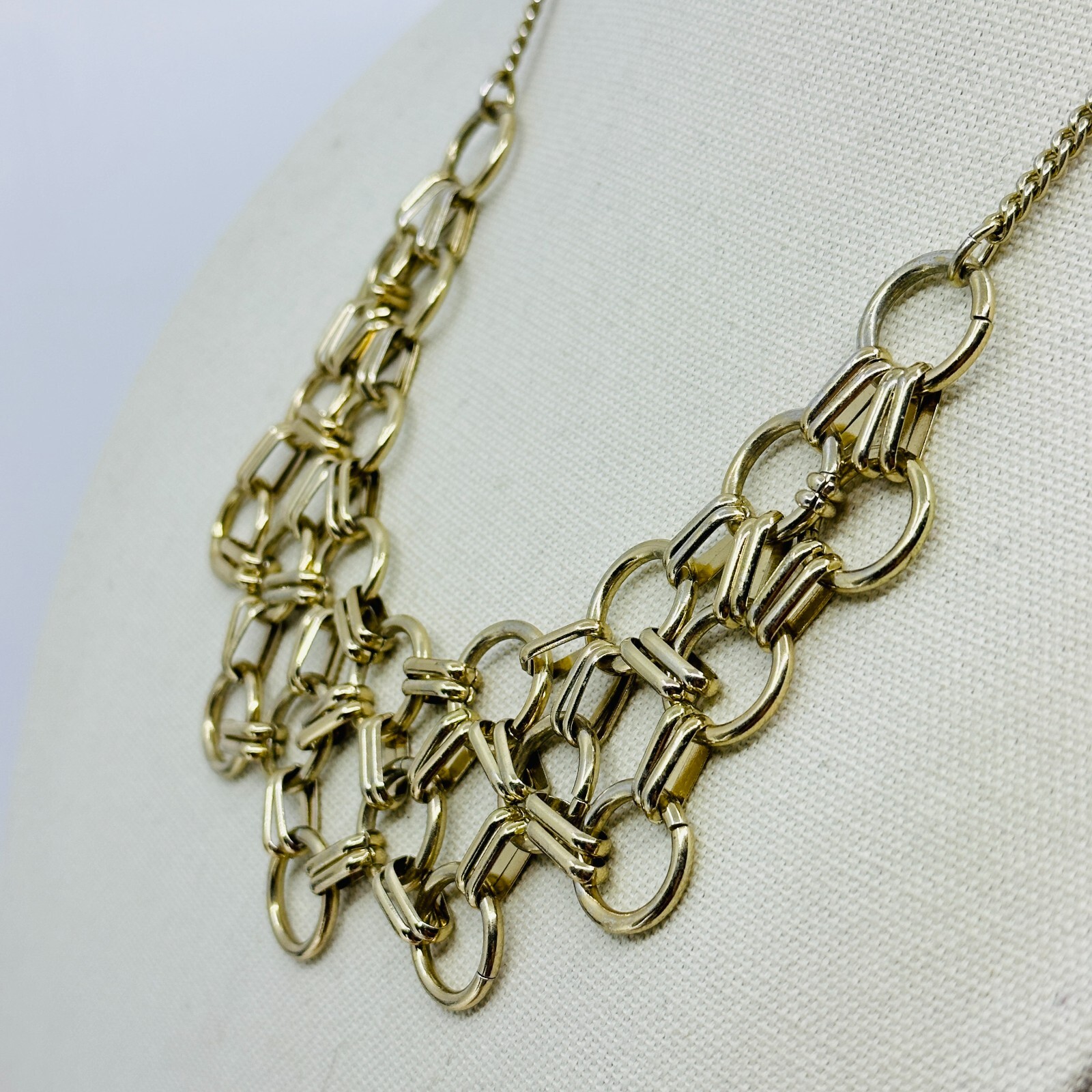 Talbots Statements Necklace Interlocking Rings Me… - image 7