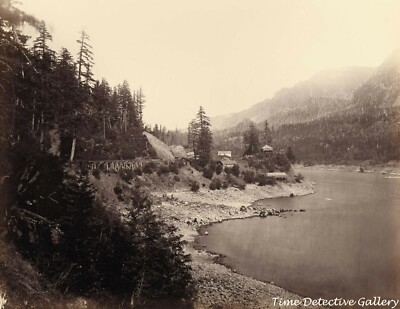 Fort Rains at The Cascades, Columbia River, Oregon - 1867 - Historic Photo Print