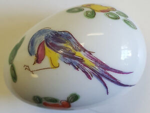 New Authentic Limoges Signed Porcelain Hand Painted Egg Shaped Trinket Box ...