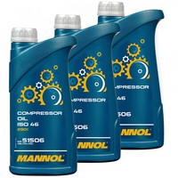 KompressoröL Mannol Compressor Oil ISO 46 3X 1 Liter Kompressor ÖL Kompressoren