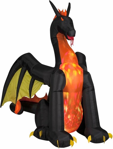 Projection Animated Fire and Ice Dragon Airblown Inflatable Halloween Decoration - Picture 2 of 3