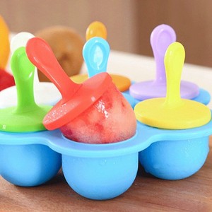 7-Holes Form ice Cream Molds Cube Maker Kids Candy Bar Silicone Ice Pop Mould