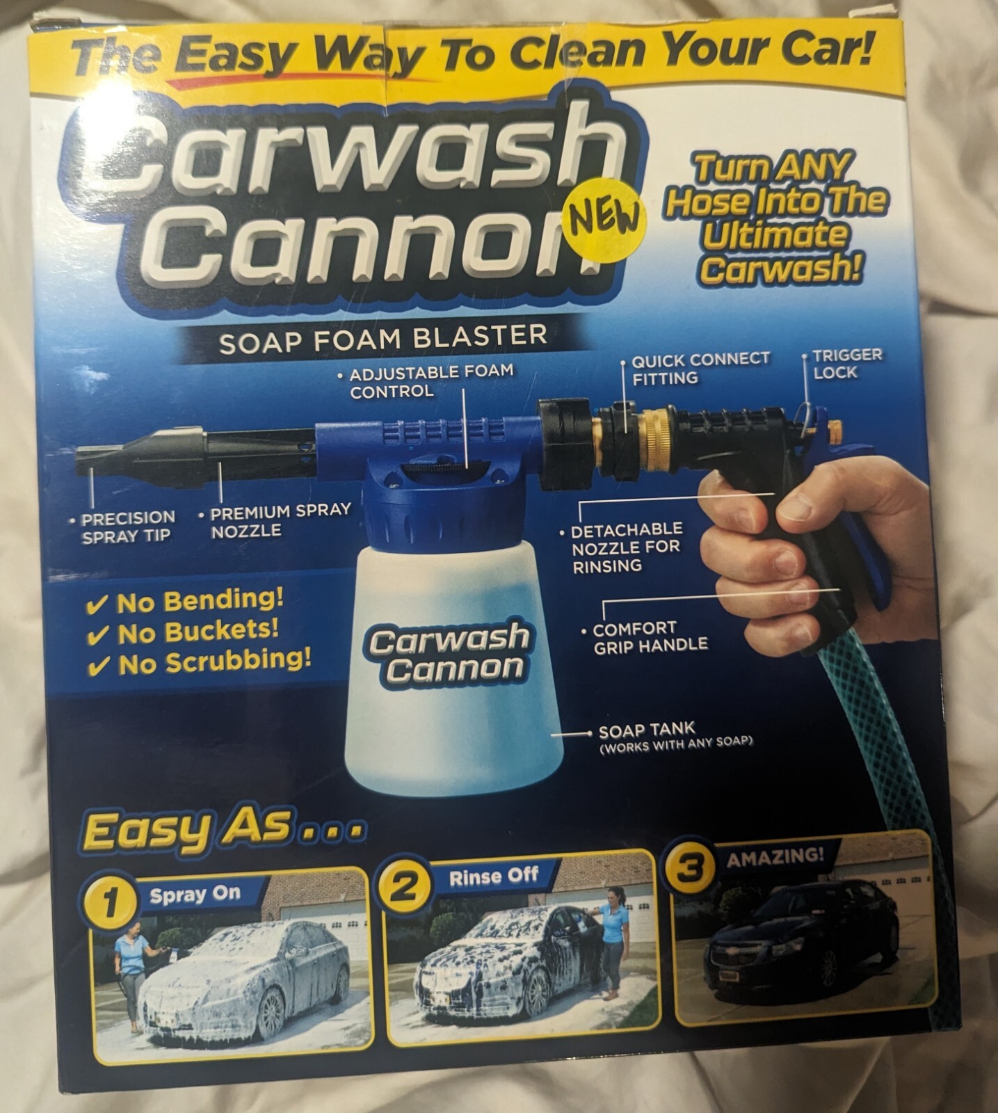 Carwash Cannon Soap Foam Blaster Nozzle Gun for Car Truck Boat, works w