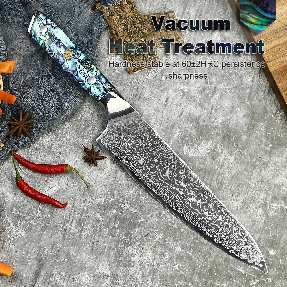 Damascus Knife Chef Knife Japanes VG10 67 Layer Steel Chef Knife