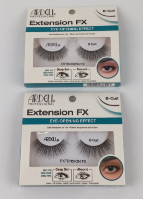 2 PACK ARDELL EYE LASHES EXTENSION FX EYE OPENING EFFECT B CURL BLACK