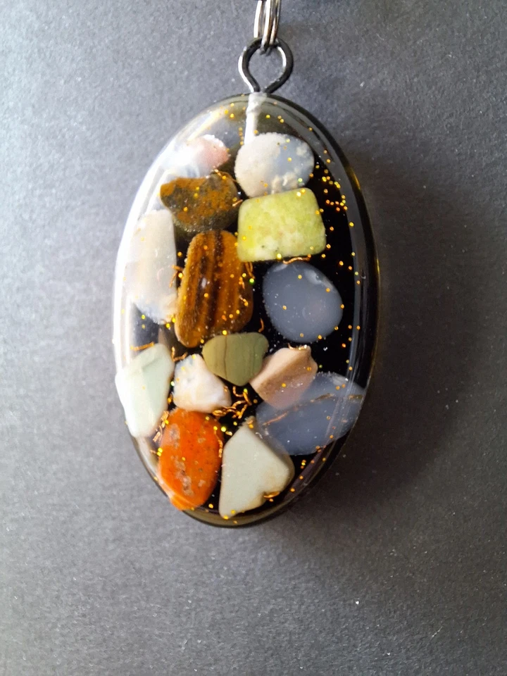 Orgonit Anhänger Orgon Schutz Karneol Achat Tigerauge Roter Jaspis Aventurin - Bild 2 von 4