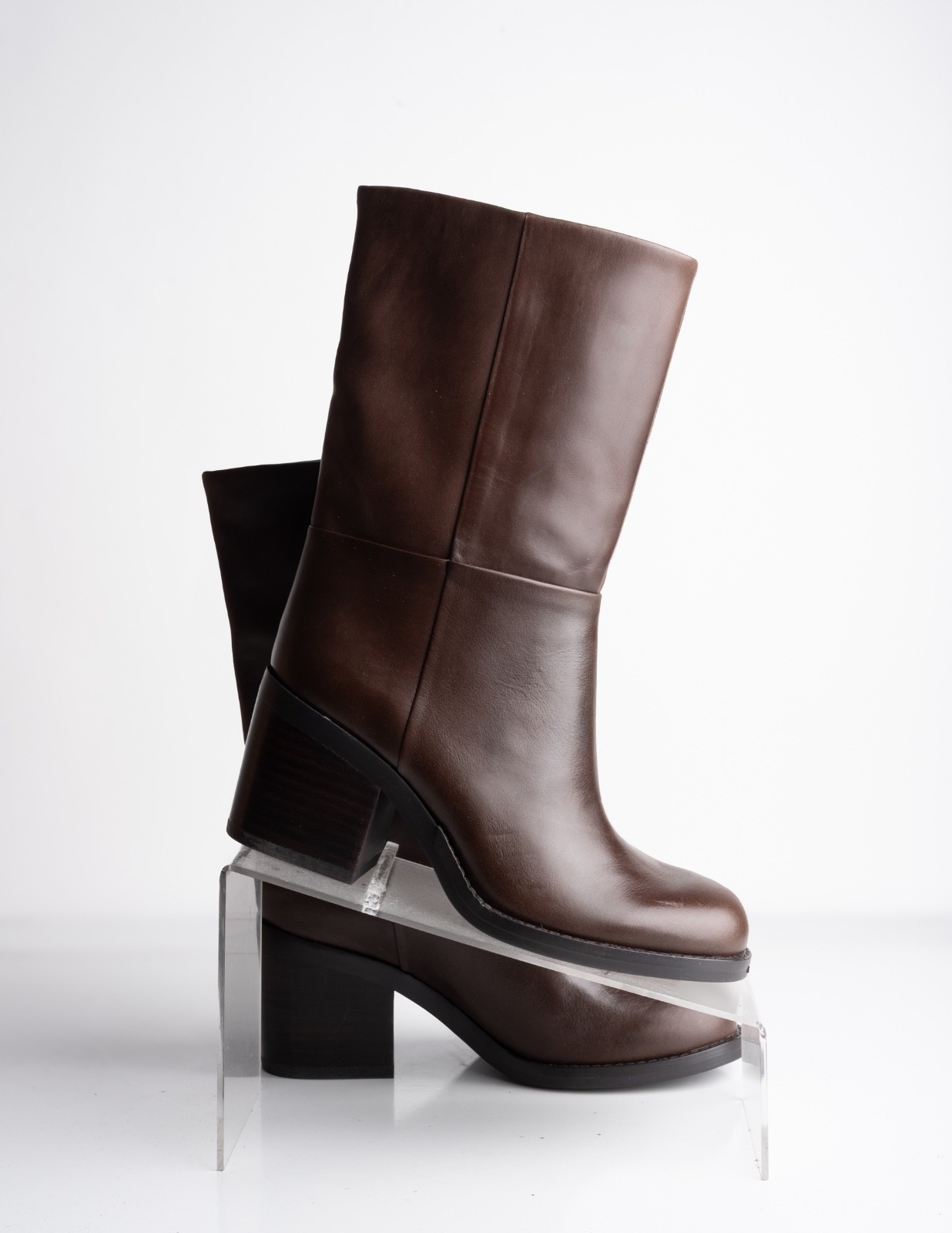 Massimo Dutti Womens Leather Ankle Boots Heeled Brown Sz US 6 EU 36 NWB 1122/450 thumbnail 7