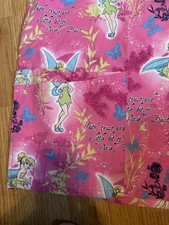 The Wonderful World Of Disney Women Scrub Top Sz Lg Pink Graphic Tinker Bell