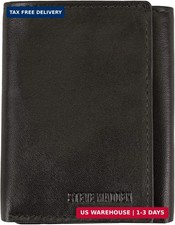 Real Leather Slim Wallets For Men Trifold Mens Wallet W/ ID Window RFID Blocking