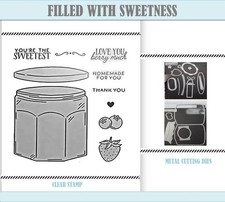 FILLED WITH SWEETNESS Metal Cutting Dies Stamp Set Scrapbooking Cards Embossing