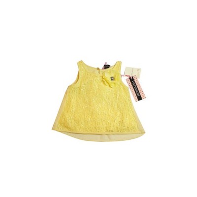 Monnalisa Mädchen Top gelb mit Spitze mit Pailletten 2 Jahre neu und original