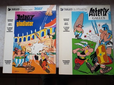 ASTERIX   2x Comic  LATEIN  ''gladiator'' & ''gallus'' ca 90er Jahre Sammler Dargaud