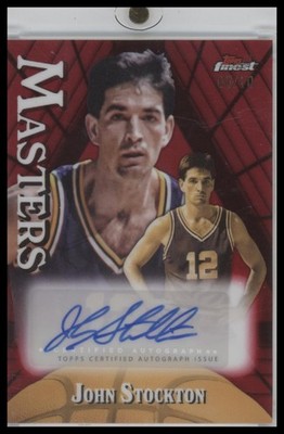 2024-25 Finest #MA-JS John Stockton Masters Autographs Red 