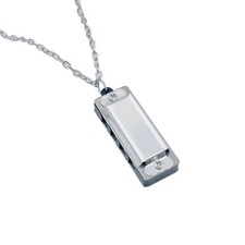 Harmonica Necklace 4 Hole 8 Tone Harmonica Portable Musical Instrument for6379