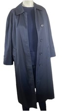 Authentic Vintage Burberrys London Navy Coat Plaid Lined Made in England Size 6P