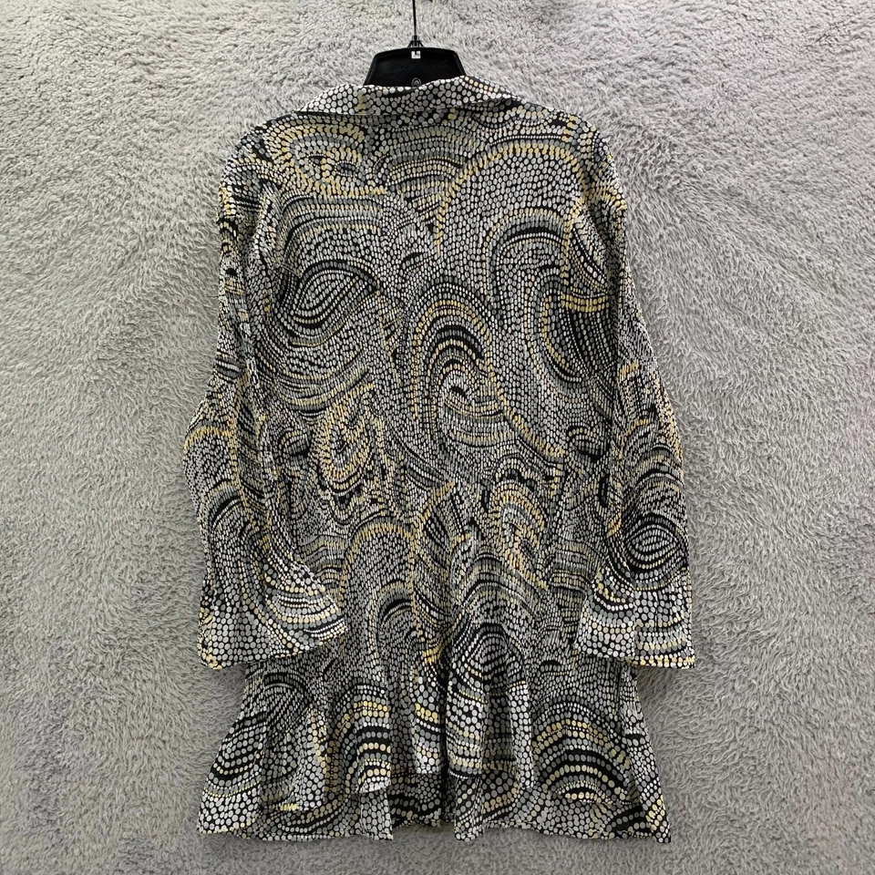 MAGGIE BARNES Blouse Womens 3X Top Geometric Gray Beige Brown - Image 2 of 4