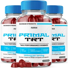 (3 Pack) Primal TRT Gummies For Men PrimalTRT Male Growth Enhancement (180 ct)