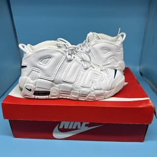 Nike Air More Uptempo Shoes Youth Size 6Y White Navy Basketball DH9719 100