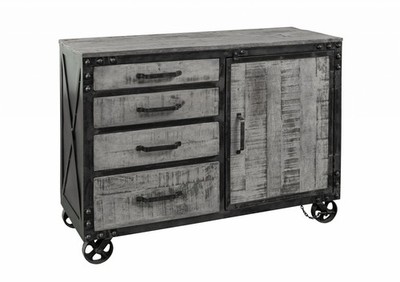 Sideboard Mango 120x46x92 grau lackiert HEAVY INDUSTRY #125