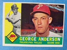 1960 Topps George Sparky Anderson #34 Phillies Baseball Card No Creases EX