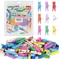 Push Pin Clips for Cork Board, 60 Pcs Colorful Pins with small,