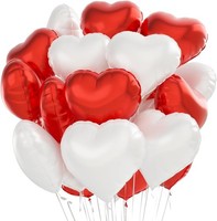 Herzballons Folienballons Rot Weiß 24 StüCk FüR Hochzeit Geburtstag Valentinstag