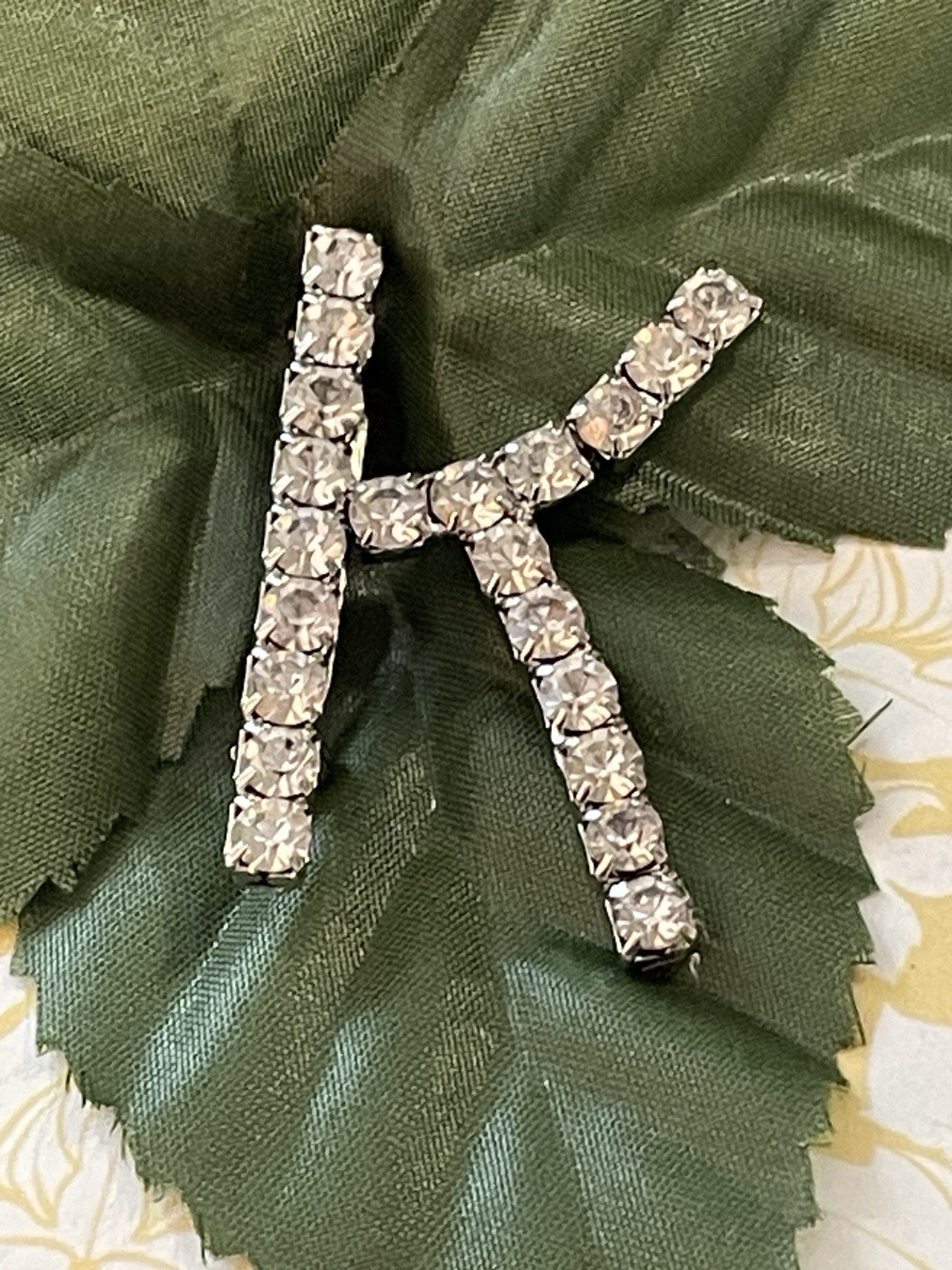Monogram Initial Letter "K" Prong-set Rhinestone … - image 4
