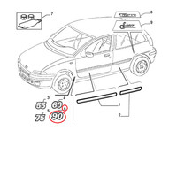 Logo Initialen Modell ''90'' Seite Fiat Punto Original 7795233