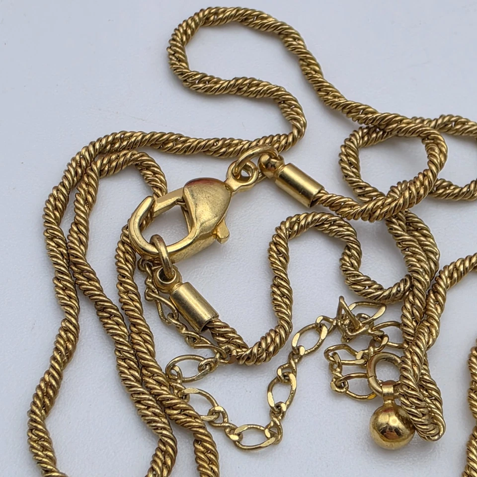 Collar Colgante Lágrima Circonita Azul Tono Dorado Y Lariat 21" Ajustable Avon BW Foto 4 de 4