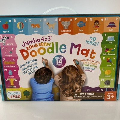 Aqua Draw Doodle Mat  Jumbo 4' x 3' Water Colors No Mess Sealed
