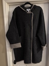 VTG CWS Casual Workstyles 100% Wool Hooded Double-Breasted Jacket Coat & Hat 1X