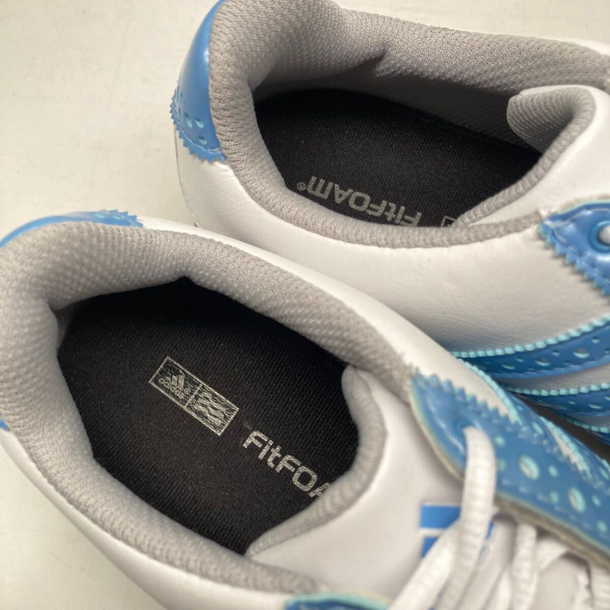 Adidas Golf Driver Val S 24cm US 7.5 Used White Blue Excellent Condition