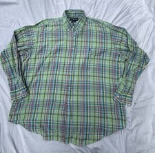 Ralph Lauren Vintage Plaid 100 Cotton Blake Button Down Mens SZ.XXL Colorful LS