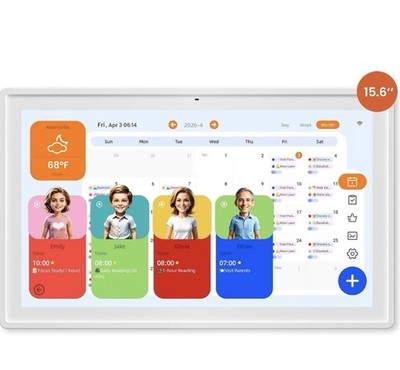 15.6 Inch Digital Family Calendar, Smart Wall Planner for Family Schedules