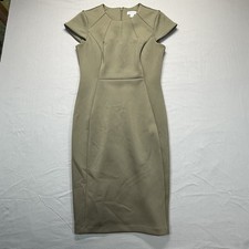 Womens Calvin Klein Kaki Sheath Dress Size 4