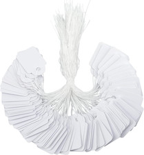 1000PCS Small Price Tags with String Attached, 0.94 X 0.59 in White Blank Markin