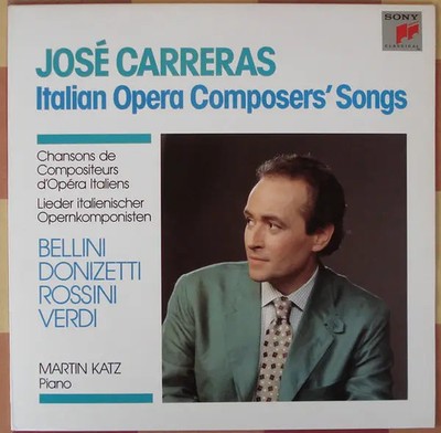 José Carreras Italian Operas Composers Songs INFO SHEET NEAR MINT Vinyl LP